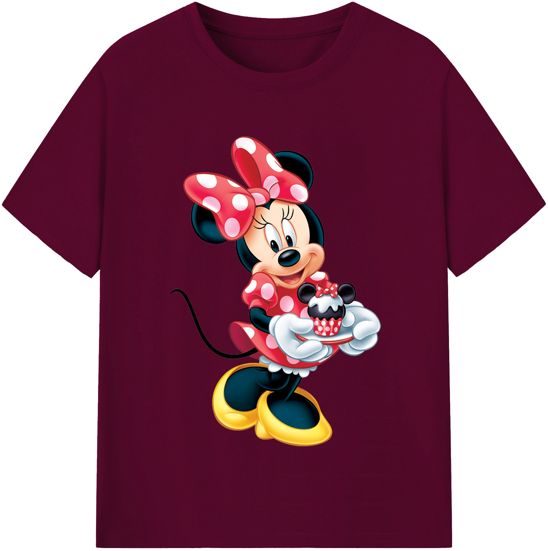 （画像用） ミッキーマウス Mickey Mouse レディースカジュアルプリントTシャツ（綿100％）